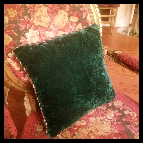 Redvelvetrebel Other - VELVET EMERALD GREEN THROW PILLOW